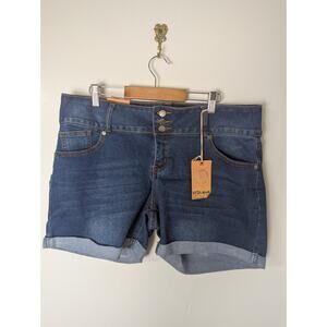 1826 Jeans Denim Cuffed Shorts Size 16 Stretch NEW